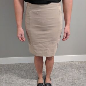 Khaki pencil skirt